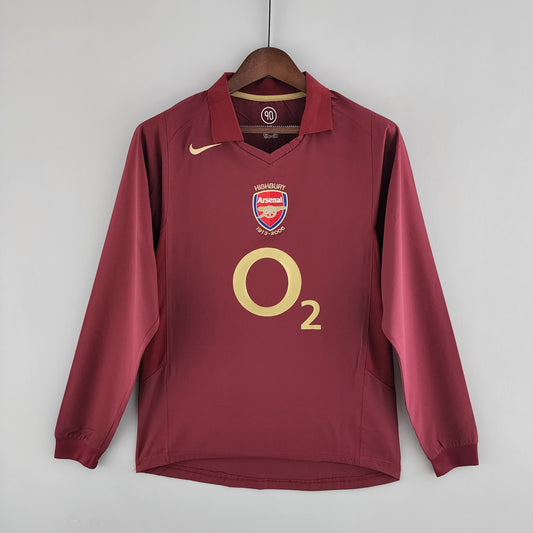 2005-06 Arsenal Home Kit Long Sleeve - High-Quality Replica