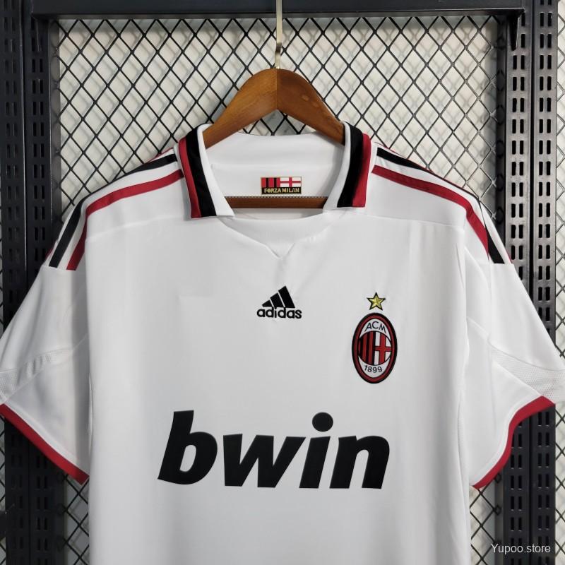 Retro 09/10 AC Milan Away White Jersey - High-Quality Replica