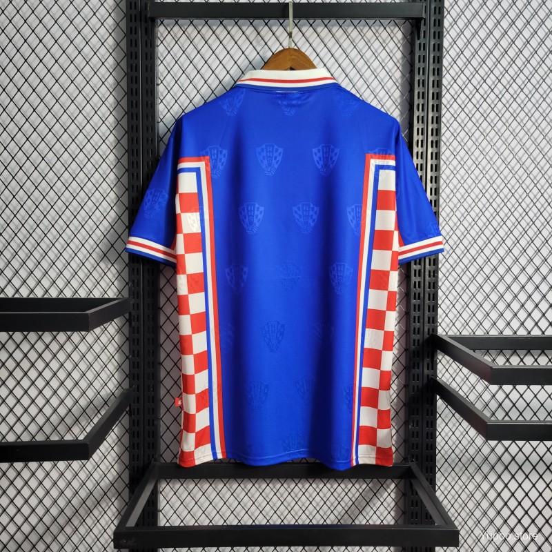 Retro 1998 Croatia Away Blue Jersey - High-Quality Replica