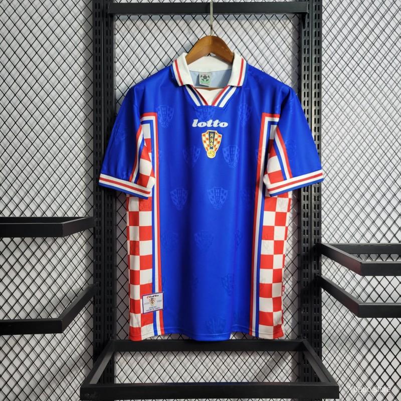 Retro 1998 Croatia Away Blue Jersey - High-Quality Replica