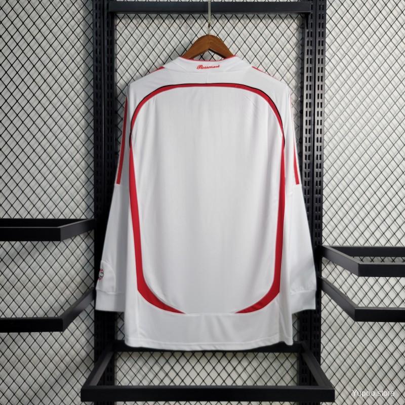 Retro Long Sleeve 2006-07 AC Milan Away White Jersey - High-Quality Replica